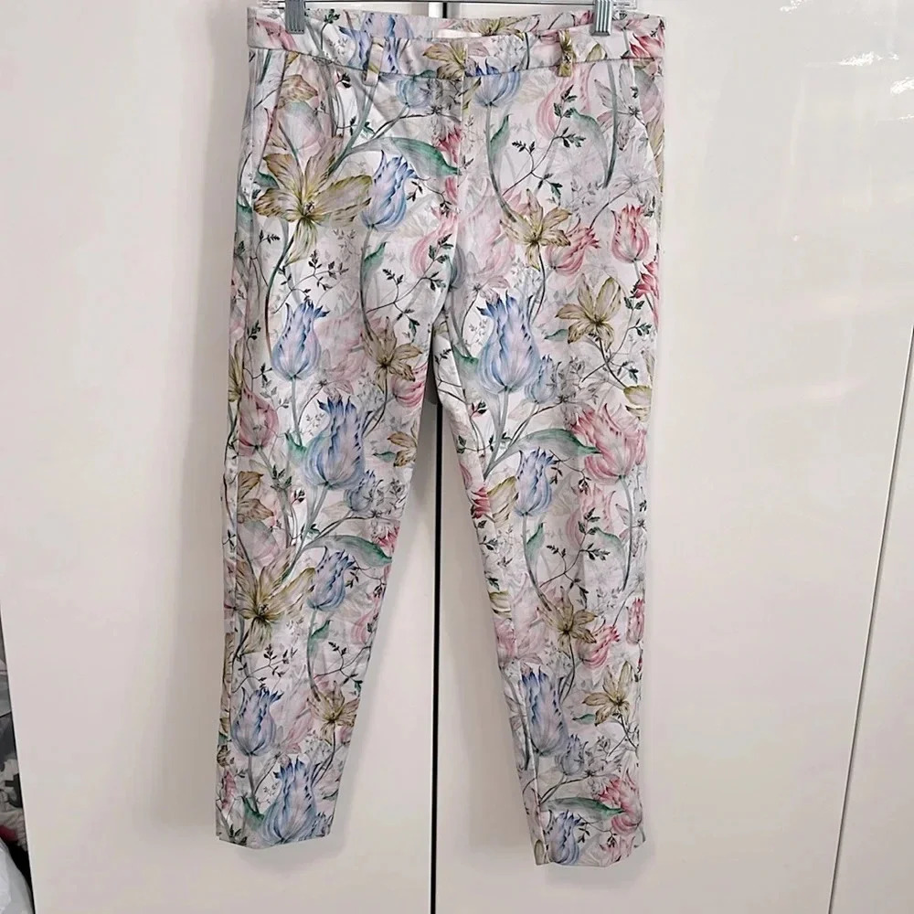 H&M Lightweight Floral Trouser Pants, Size 10